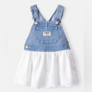OshKosh B'gosh Denim and White Eyelet Skirtall